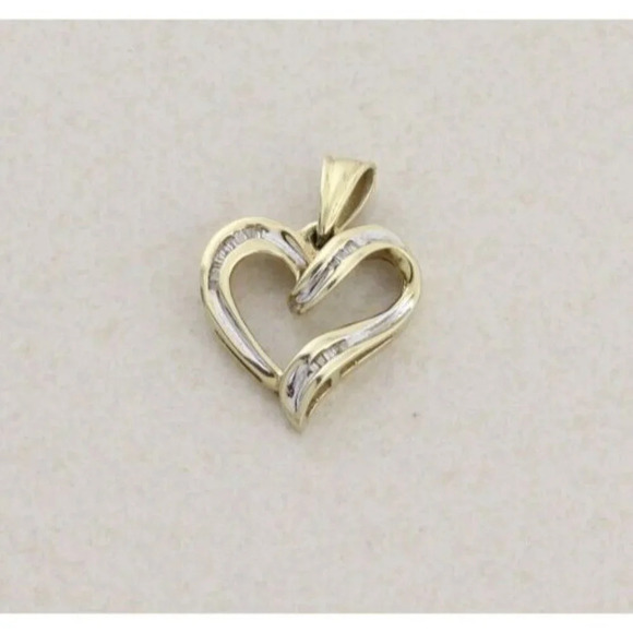 Pendant Only 10k Yellow Gold Diamond Heart Pendant - Picture 5 of 5